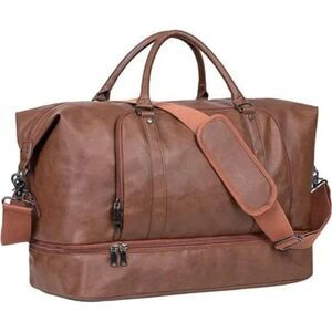 New Large Overnight Travel Duffle Tote Bags, Brown